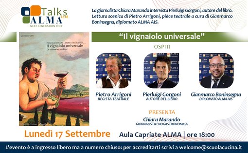 Alma_School's tweet photo. Hai già prenotato il tuo posto in sala? Ti aspettiamo!
⠀
📅 #ALMATALKS - "Il vignaiolo universale"
⠀
17 settembre 2018 | ore 18:00 - presso l'"Aula Capriate ALMA"
Tutte le info sull'evento 👉 https://t.co/JrowXRkA16 https://t.co/jc17petbdP