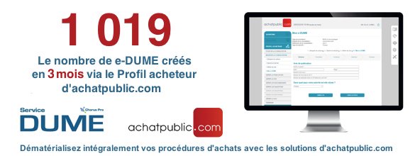 achatpublic_com's tweet photo. 🖥️ #Dématérialisation des #MarchésPublics : 1 019, c'est le nombre d'e-DUME créés par 526 acheteurs différents via le Profil acheteur d'https://t.co/PbfIkIdSU9 en 3 mois... https://t.co/CmVBcI6FQM https://t.co/dQ0Afjrx2F