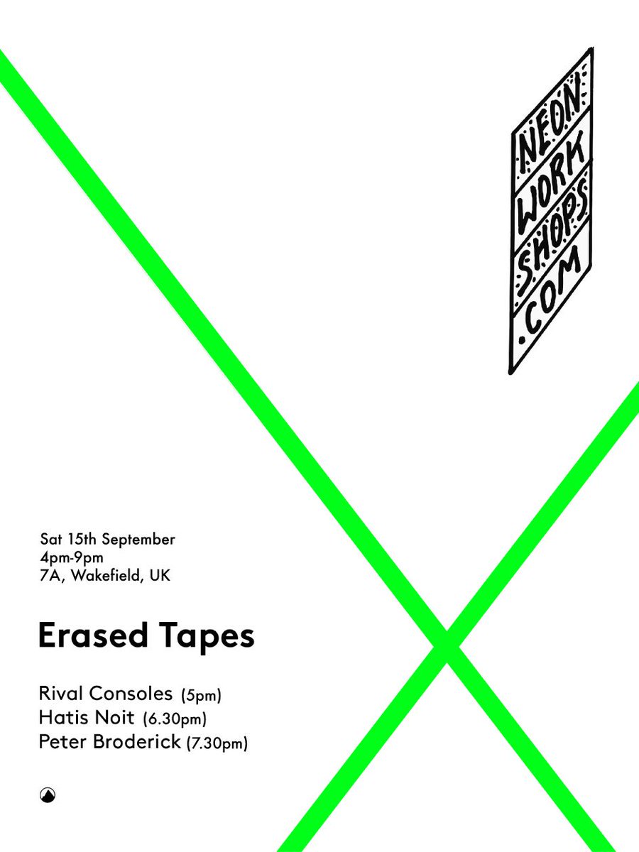 HepworthGallery's tweet photo. Looking for something to do in #Wakefield on Saturday afternoon/evening? We highly recommend @ErasedTapes Northern Showcase at @neonworkshops #7AProjectSpace featuring @rivalconsoles, @hatis_noit and #PeterBroderick. https://t.co/lr3yCZreOQ #LiveMusic #NeonWorkshops #ErasedTapes https://t.co/lpfgskli0z