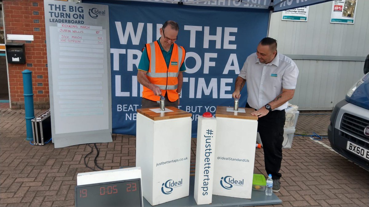IdealStandardUK's tweet photo. Want to win the trip of a lifetime?
Our Big Turn On competition is set up at @RIDGEONS in March today! On Monday, we'll be at the @RIDGEONS in Attleborough as well. Come and say hello π #JustBetterTaps https://t.co/vFkXNa8Jhk https://t.co/8RJWXprFfi