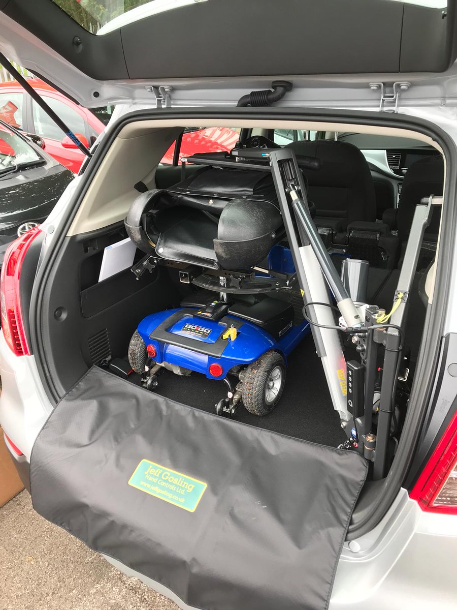 JeffGoslingLtd's tweet photo. Scooter hoist fitted in a Vauxhall Mokka for @BristolStMotors to load a customers @pridemobilityuk Go Go Ultra.

https://t.co/S1iBEuoFnk

#adaptations #boothoist #scooterhoist #mobilityscooter #Motability https://t.co/P1ukwPx2S9