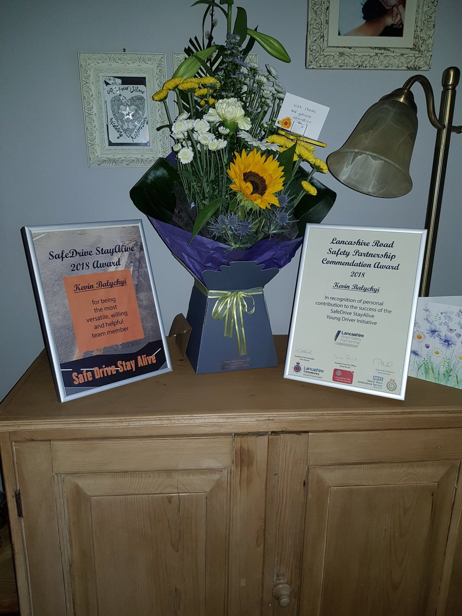 Felt immensely proud last night to receive these at the #SafeDriveLancs awards. Long may it continue