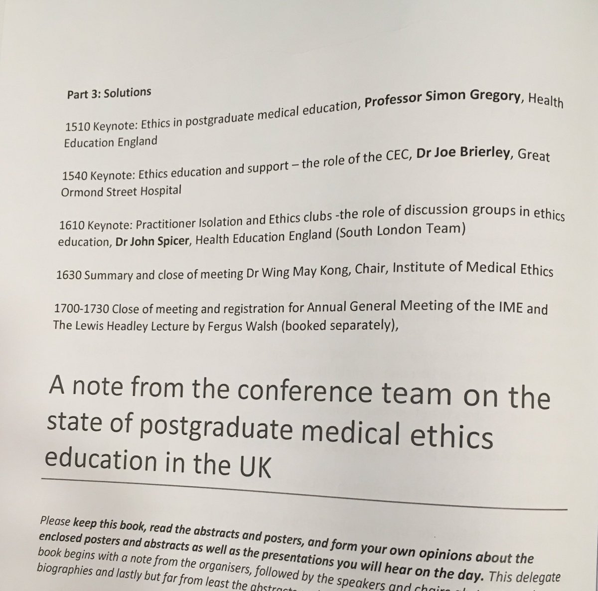 MMS_ethics's tweet photo. I am wearing my Trustee Hat today & am delighted to be Chairing at our @IMEweb Supporting The Vulnerable Practitioner Conference... #ime2018 #caringforthosethatcare https://t.co/gsASWe71I0
