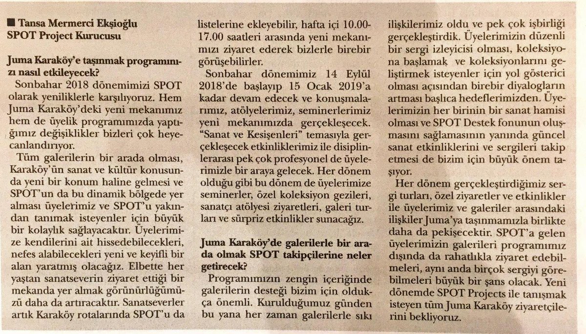 SpotProjects's tweet photo. SPOT.TER Sonbahar sezonu bu akşam yeni ofisimizdeki davetle başlıyor! 🌟Herkesi bekliyoruz 🎉 #spotprojects #spottermembership #spottersonbahar2018 @IstanbulArtNews https://t.co/sE9QlGo02Y