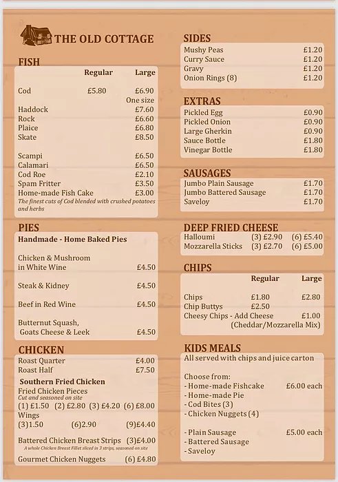 Let us do the cooking for you this evening, there's something for everyone on our menu.
-