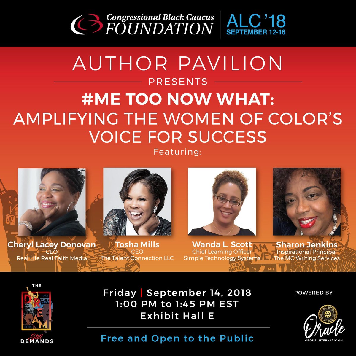 WandaEmpowers's tweet photo. Come here these Dynamic women on our #panel as we look #future-forward to empower women everywhere!
#cbc #cbcalc18 #speaker #author #books
#WandaEncourages #WandaEmpowers #WandaEducates #meetoo #women https://t.co/sFShsLfkPy