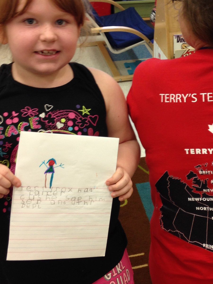 pcrawford14's tweet photo. Young learner honours Terry Fox @MuskokaFallsPS https://t.co/2ucYHkyLOG