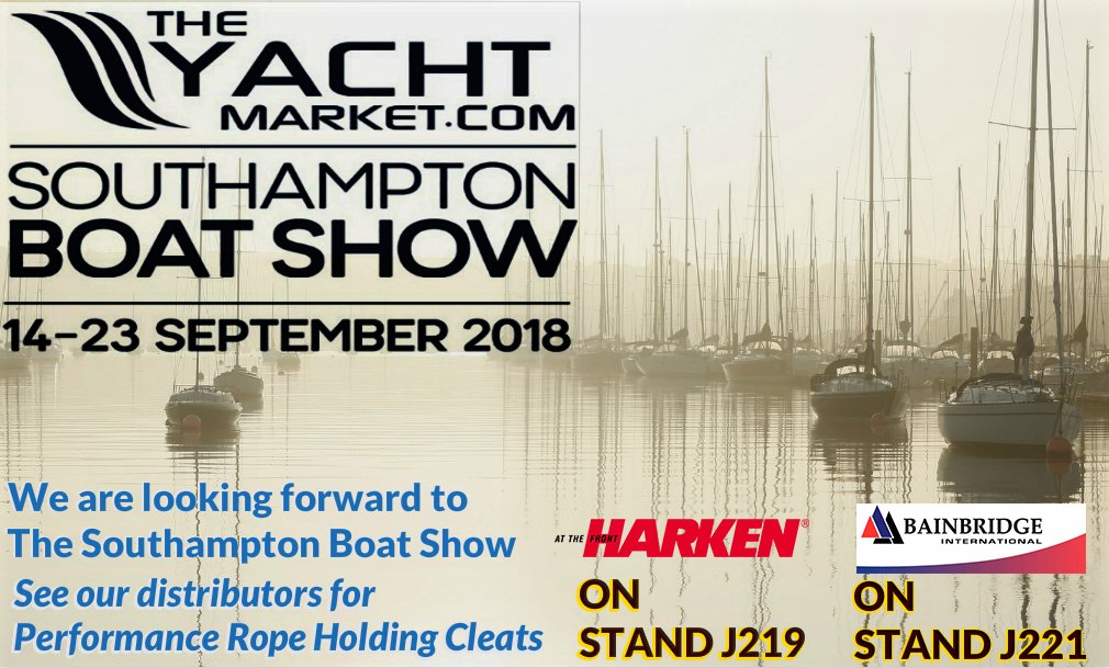 Clamcleats_Ltd's tweet photo. . @Clamcleats_Ltd  is looking forward to @SotonBoatShow this week &amp; next week. See our distributors for Performance Rope Holding cleats @HarkenUK on stand J219 &amp; @Bainbridge_Int on stand  J221 . @britishmarine 

#Justawater #Boating #TYMSBS18 #MFG #UKMFG #Sailing #News #new https://t.co/kKrV1D6s6n