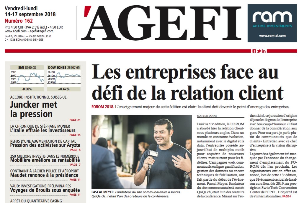FOROM_CH's tweet photo. La presse du jour fait écho de notre #FOROM2018 et de l'annonce de son déplacement en 2019 au @SwissTech_EPFL! Revue de presse sur https://t.co/jVCSngfkq0. https://t.co/WfI8Xu9s6Y