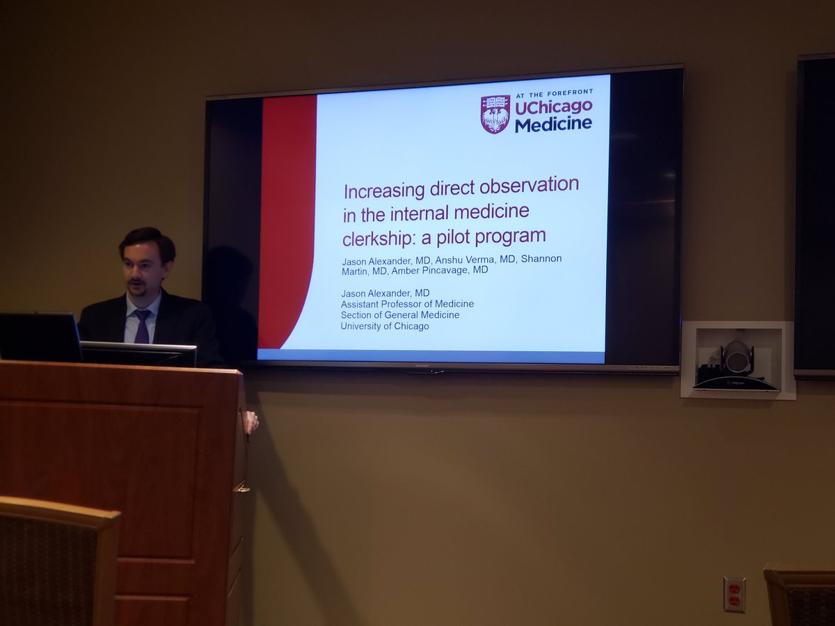 sboerner's tweet photo. Dr. Jason Alexander @jtalexa  showing us how to incorporate more direct observation into IM clerkship #SGIMMW18 https://t.co/d7GpbEsZdY