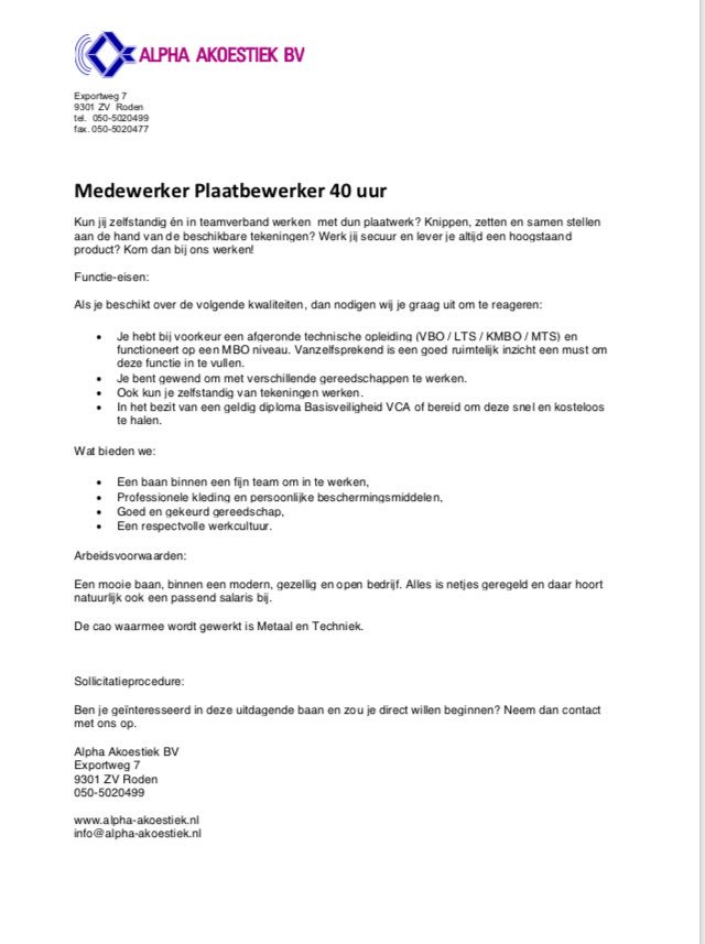 Word jij mijn nieuwe collega?