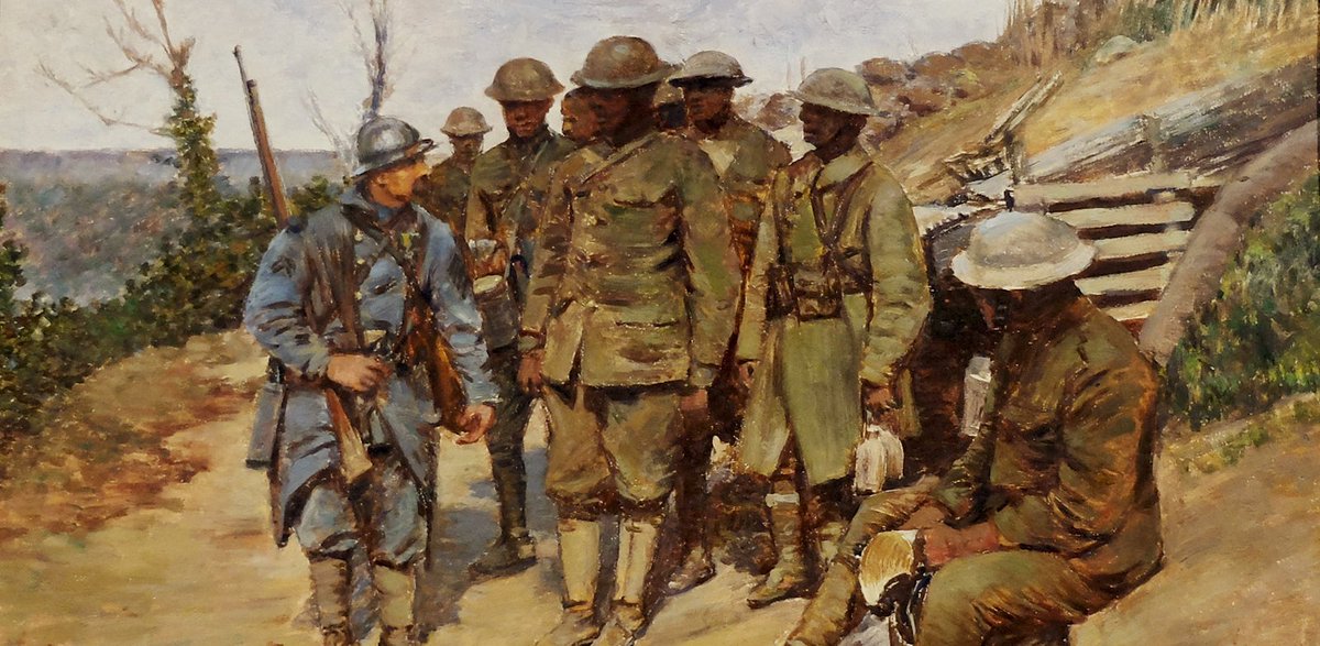 Aisne1418's tweet photo. Du 14 au 16 sept, rdv à Vauxaillon et Blérancourt dans l'Aisne pour un hommage inédit aux Afro-américains du 370th régiment d'infanterie de #Chicago #BlackDevils #Illinois #centenaire #WW1 le programme : https://t.co/xjbomwH7mS https://t.co/yGIdKIojHK
