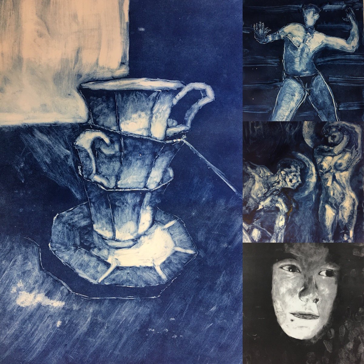 lmhsart209's tweet image. First monotypes of the year #apstudio #lmhs #printmaking