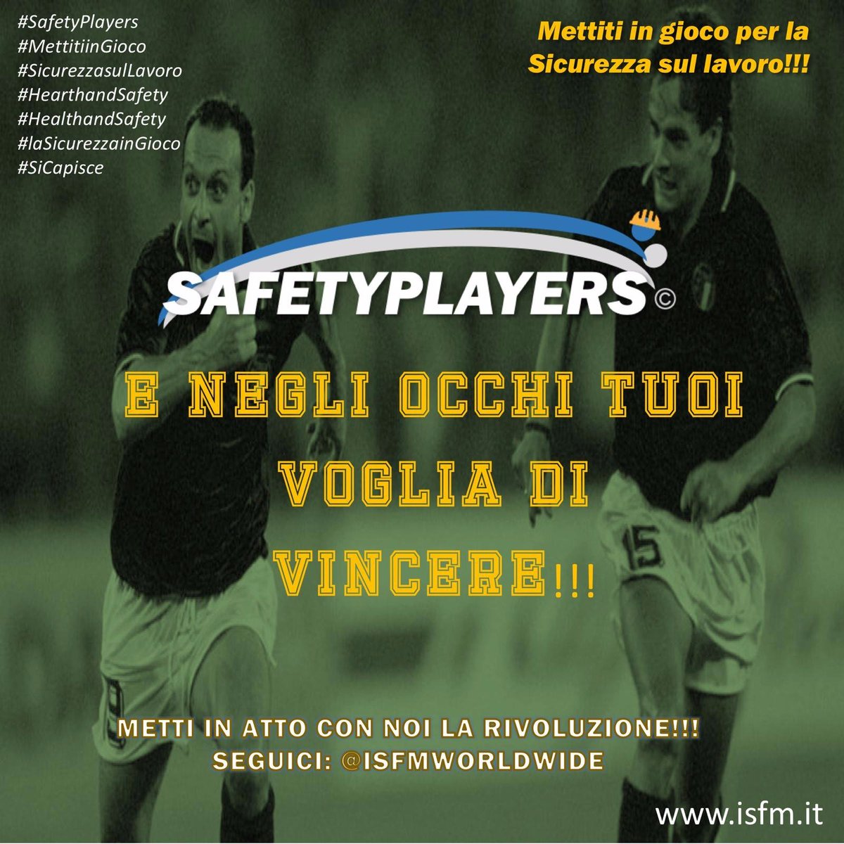 ISFMworldwide's tweet photo. ⛑️ Perché il rischio che un evento accada c’è sempre e non si può eliminare... ma DOBBIAMO fare il possibile per PREVENIRE #SafetyPlayers #Safety #SicurezzaSulLavoro https://t.co/fUoeHTA7R9