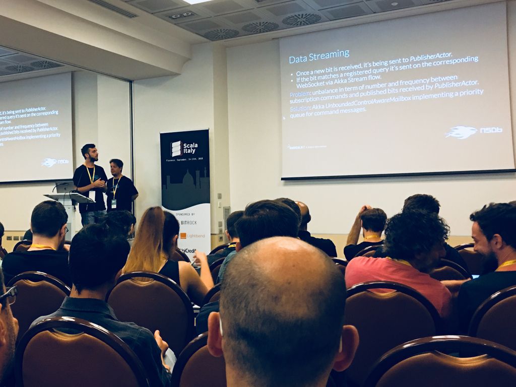 BitrockIT's tweet photo. #Radicalbit talk about #NSDb.
#ScalaItaly2018 https://t.co/Allro5PSUg