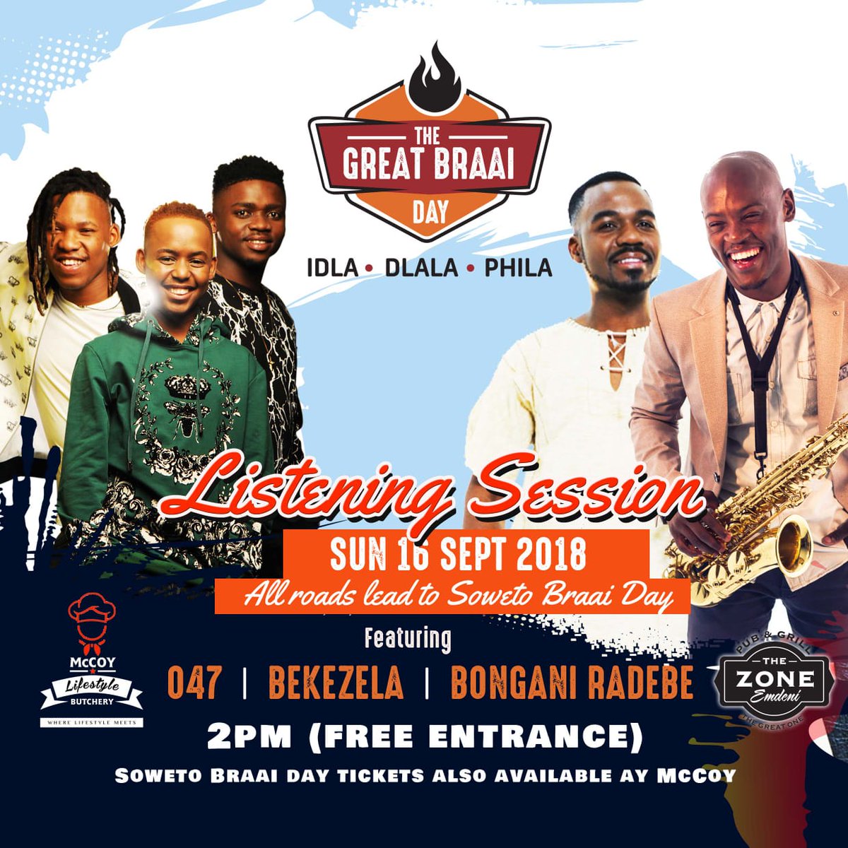 braai_day's tweet photo. All roads lead to #THEGREATBRAAIDAY 
buy ur tickets, maybe even win double VIP tickets.. we out McCoy's Lifestyle Butchery Great food, great people &amp; great music. 
#SOWETOBRAAIDAY 

SEPTEMBER IS THE NEW DECEMBER😎 https://t.co/4z3VynZB6M