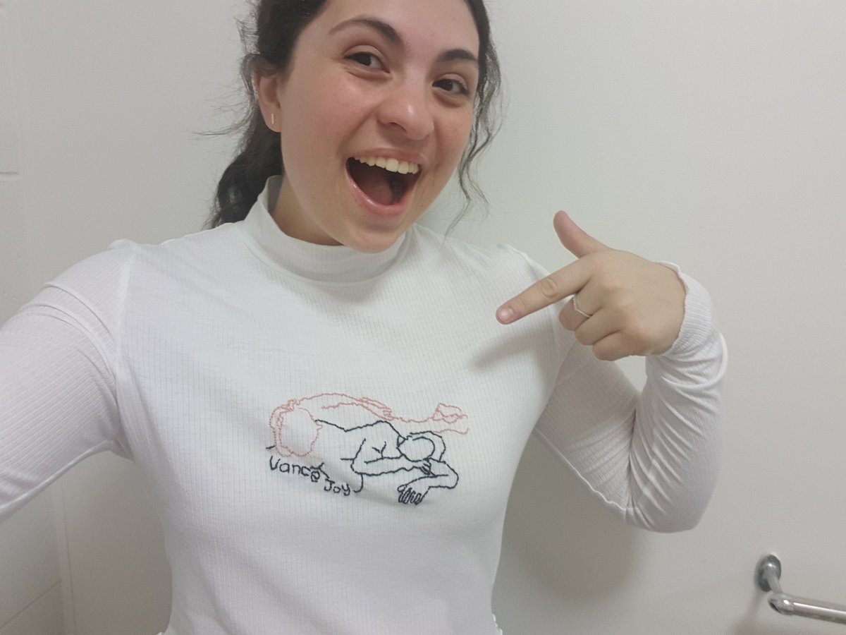stateofsof's tweet photo. The shirt I embroidered for #VanceJoy tomorrow at his Melbourne #NationOfTwo world tour show! @vancejoy @vancejoyfans15 https://t.co/4pZ68tpf6N