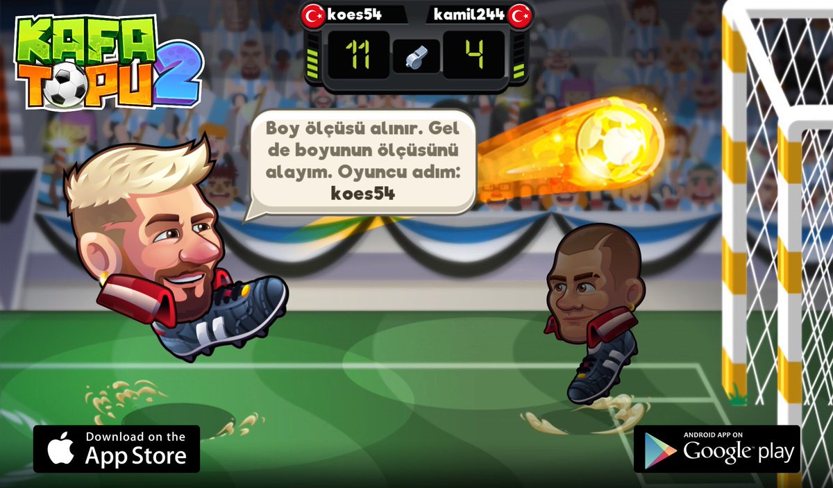 Kafa Topu 2'de rakip arıyorum. Oyuncu adım 'koes54'. Gelin maç yapalım! İndirmek için > headball2.com #kafatopu2 <a href="/HB2Official/">Head Ball 2</a>