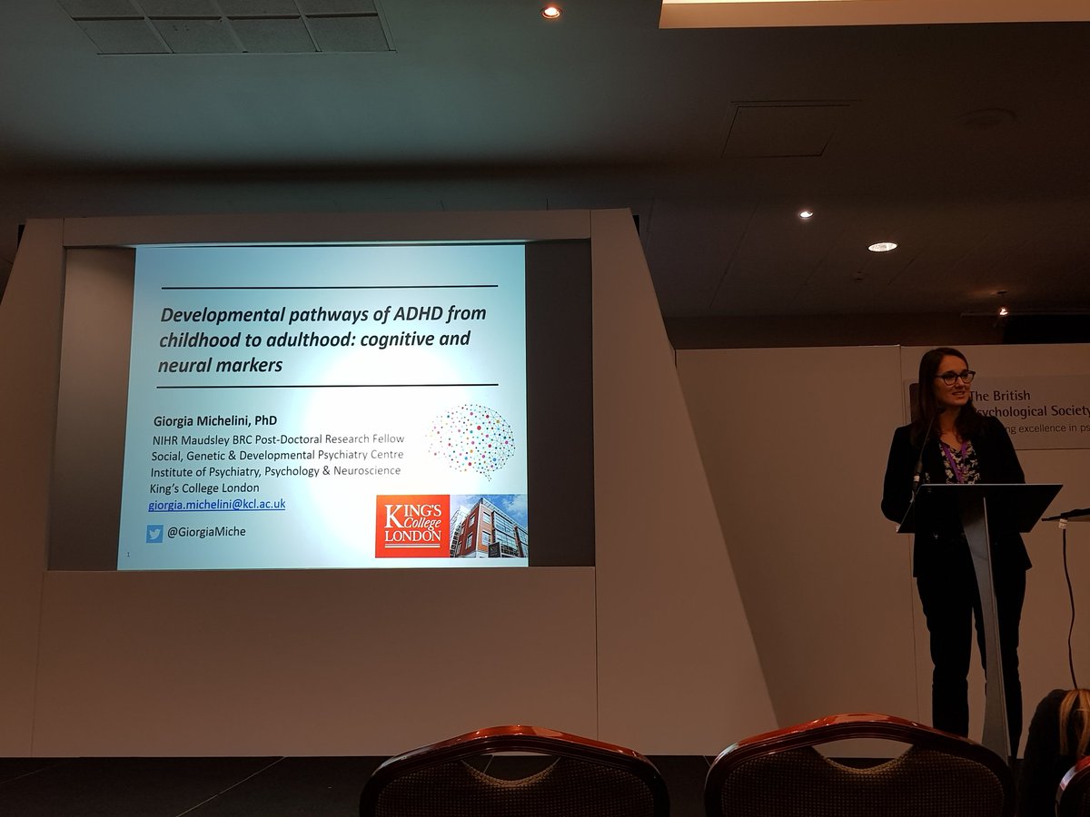DrFionaKyle's tweet photo. @BPSDevSection Neil O'Connor Award Winner 2018 @GiorgiaMiche presenting her work on developmental pathways of ADHD at #dev2018 https://t.co/tIBXMnzIZm