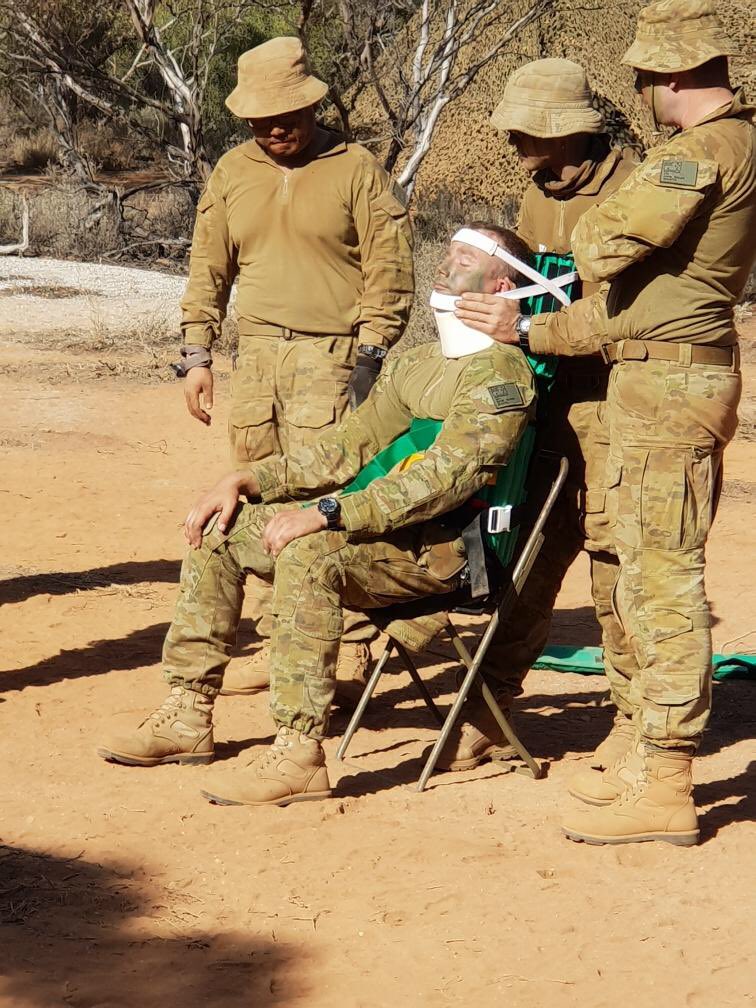 1CSSBAusArmy's tweet photo. Great #1CSSB #training currently occurring on #ExPredRun. #L2 recently conducted lifesaving vehicle extraction training under guidance of #1CHB, along with #L3 Officer’s conducting an appreciation of the BMAs defensive posture. #GoodSoldiering @Comd_1st_Bde @comdforcomd https://t.co/M41rGVLEKY