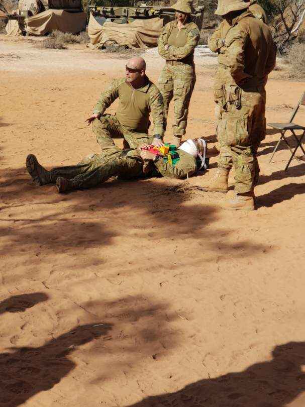 1CSSBAusArmy's tweet photo. Great #1CSSB #training currently occurring on #ExPredRun. #L2 recently conducted lifesaving vehicle extraction training under guidance of #1CHB, along with #L3 Officer’s conducting an appreciation of the BMAs defensive posture. #GoodSoldiering @Comd_1st_Bde @comdforcomd https://t.co/M41rGVLEKY