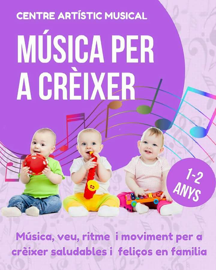 HUI COMENCEM "MÚSICA PER A CRÈIXER" (1-2 ANYS)!!👶🎵
1r torn: Divendres 17:30-18:15
2n torn: Dissabte 10:30-11:15
Més informació a secretaria del Musical.

#somdelMusical #CAMMoncada #escuela #sensibilizacionmusical