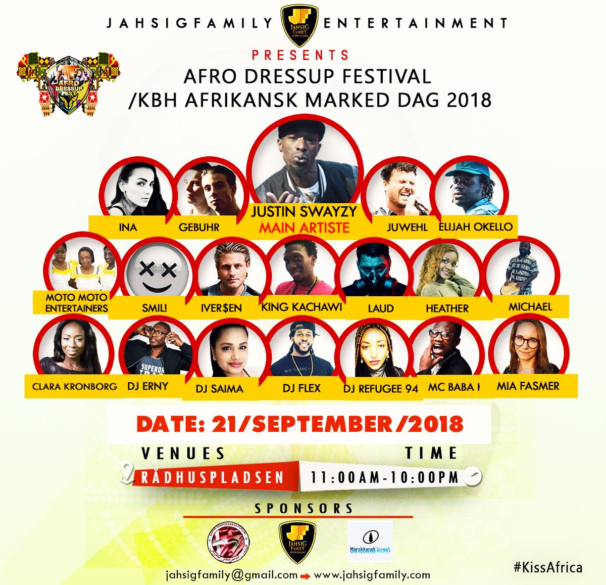 JahsigFamily's tweet photo. EVENFULLY GRACEFUL, AFRO DRESSUP FESTIVAL 2018 COPENHAGEN DENMARK PACKED PACK... ARTISTES, TRADITIONAL PERFORMERS AND RED CARPET HOSTS. ALL THANKS TO GOD.
#AttGod #Jahsigfamily #AfroDressUpFestival #ADRUF18 #KissAfrica https://t.co/FaXqxPpKl2