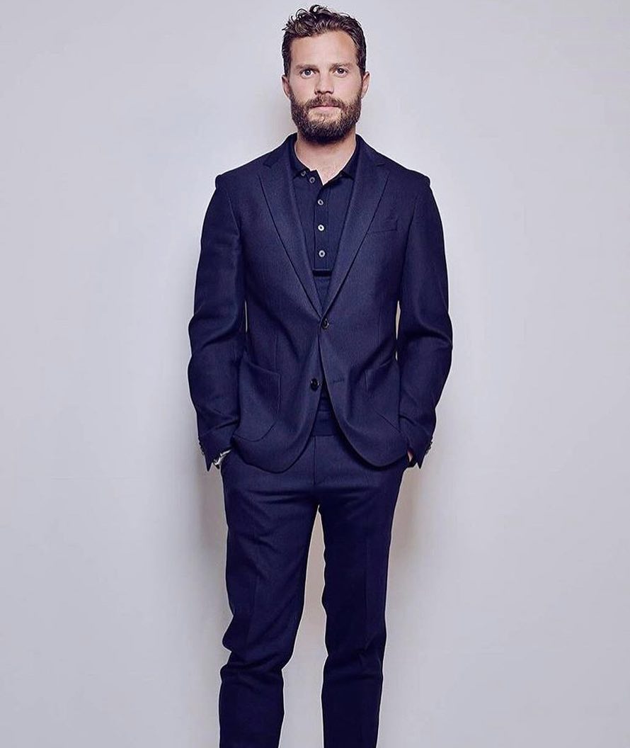 RoratoSilvia's tweet photo. #JamieDornan @HUGOBOSS #fashionshow #ReallyDivine  @BritishGQ #BOSStheScent via @Jamie_grooming IG https://t.co/wTklzN8PT7