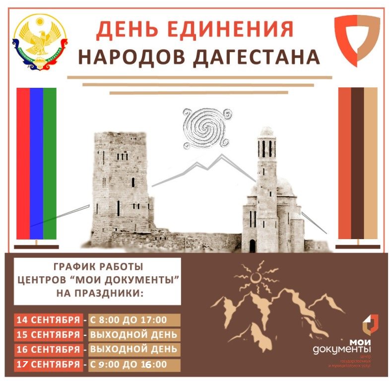 Открытка ко дню единства народов дагестана, днем
