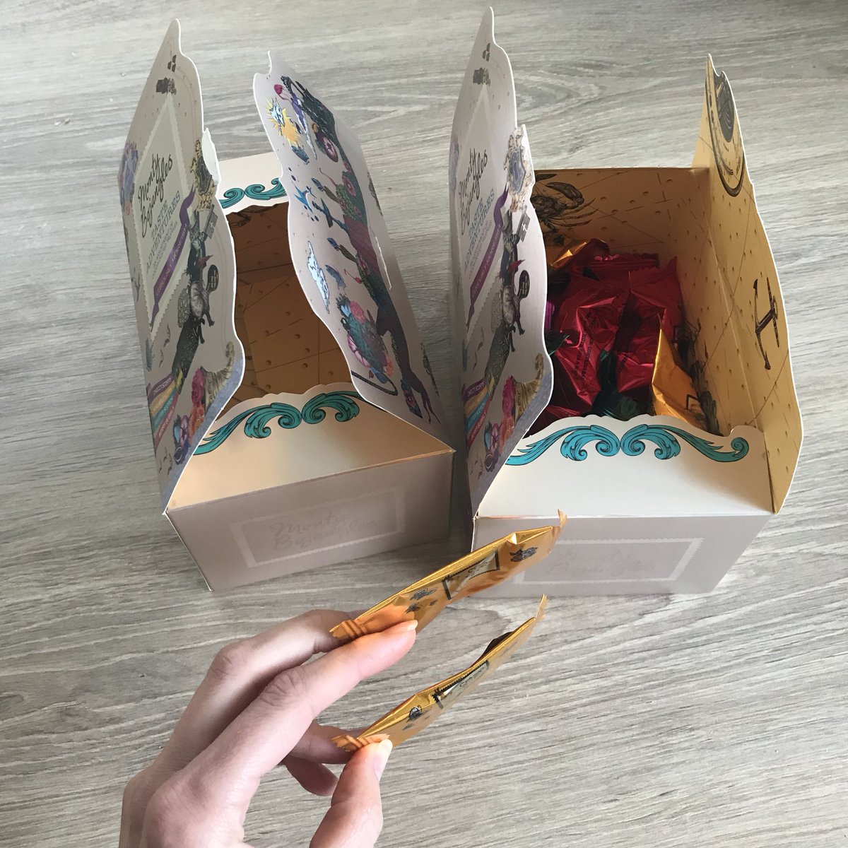 TalullaMac's tweet image. Hey, @MontyBojangles I’ve found two shiny golden tickets in my boxes of truffles (yes, two boxes because they are my current obsession!) They’re sealed but there’s no chocolate in them - what do I win instead?! #JustMissedRoaldDahlDay2018 😃🍫