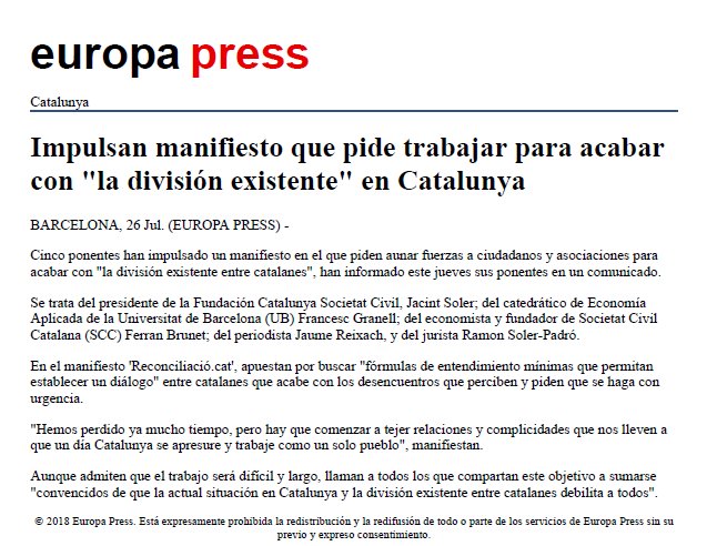 Reconcilia_cat's tweet photo. Llegiu aqui la publicació de Europa Press: https://t.co/lPPBXY9jn4