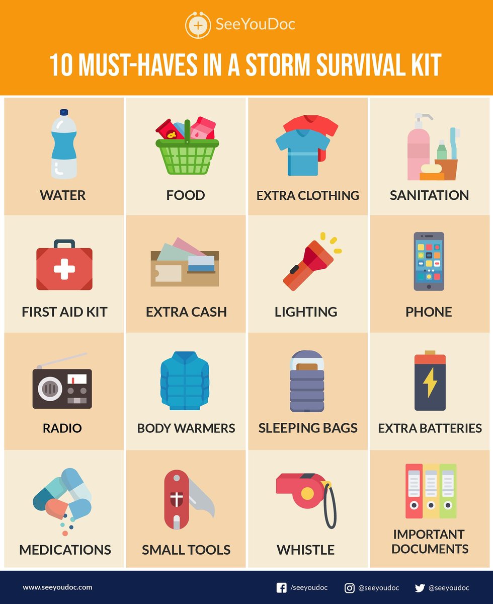 seeyoudoc's tweet photo. It's important to have a storm survival kit ready. Gather and pack these items now and ensure your family’s safety and security.
Be safe everyone! #OmpongPH #SeeYouDoc https://t.co/GjNsrLTGoX