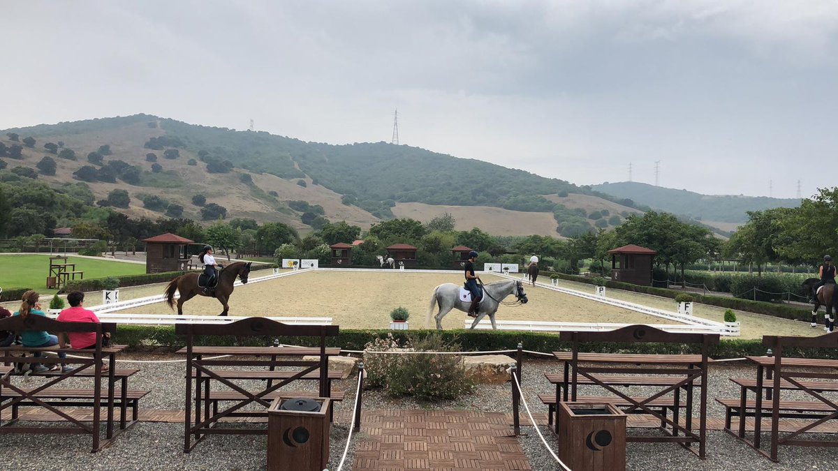 DosLunas2's tweet photo. Todo preparado para dar comienzo mañana al CDN *** Dos Lunas, ya entrenando algunos de los caballos participantes #domaclasica #Dressage https://t.co/I4xjH5ry88