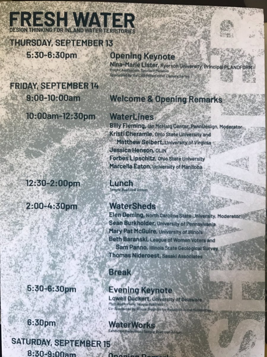 nmlister's tweet photo. Starting now #FreshWater excellent symposium ahead with esteemed colleagues and scholars @UIUC LandscapeArchitecture https://t.co/N74ulDVGZa