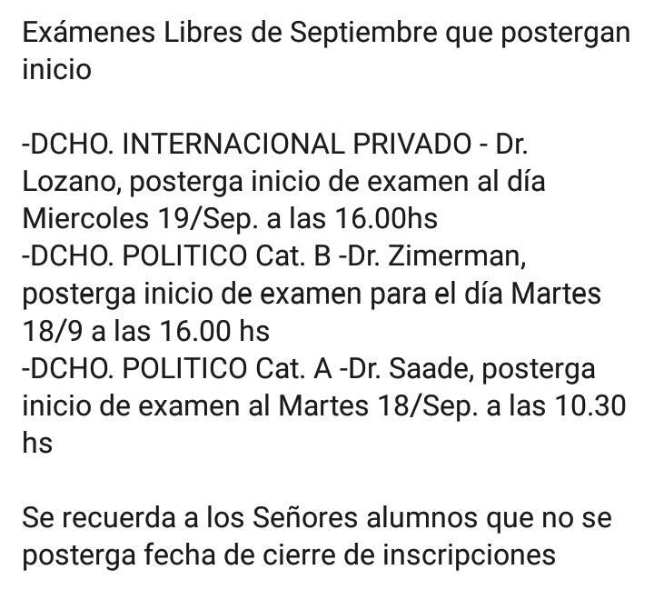 MUDDERECHOUNNE's tweet photo. Atención mesas que postergan su inicio para el mes de septiembre/18.

#InfoMud #MudCed2018-2019
#SiempreConLosEstudiantes https://t.co/nf5zm3R2w2