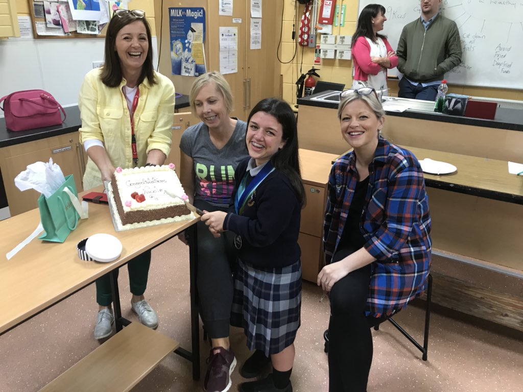 ciosagain's tweet photo. TYs celebrate the success of their fellow classmate Nicole Turner who won Ireland’s first silver in the 50m Butterfly European Paralympics Championship. Well Done Nicole. @Rio2016Turner @ceist1 @love_port https://t.co/FjYeC1Dp3s