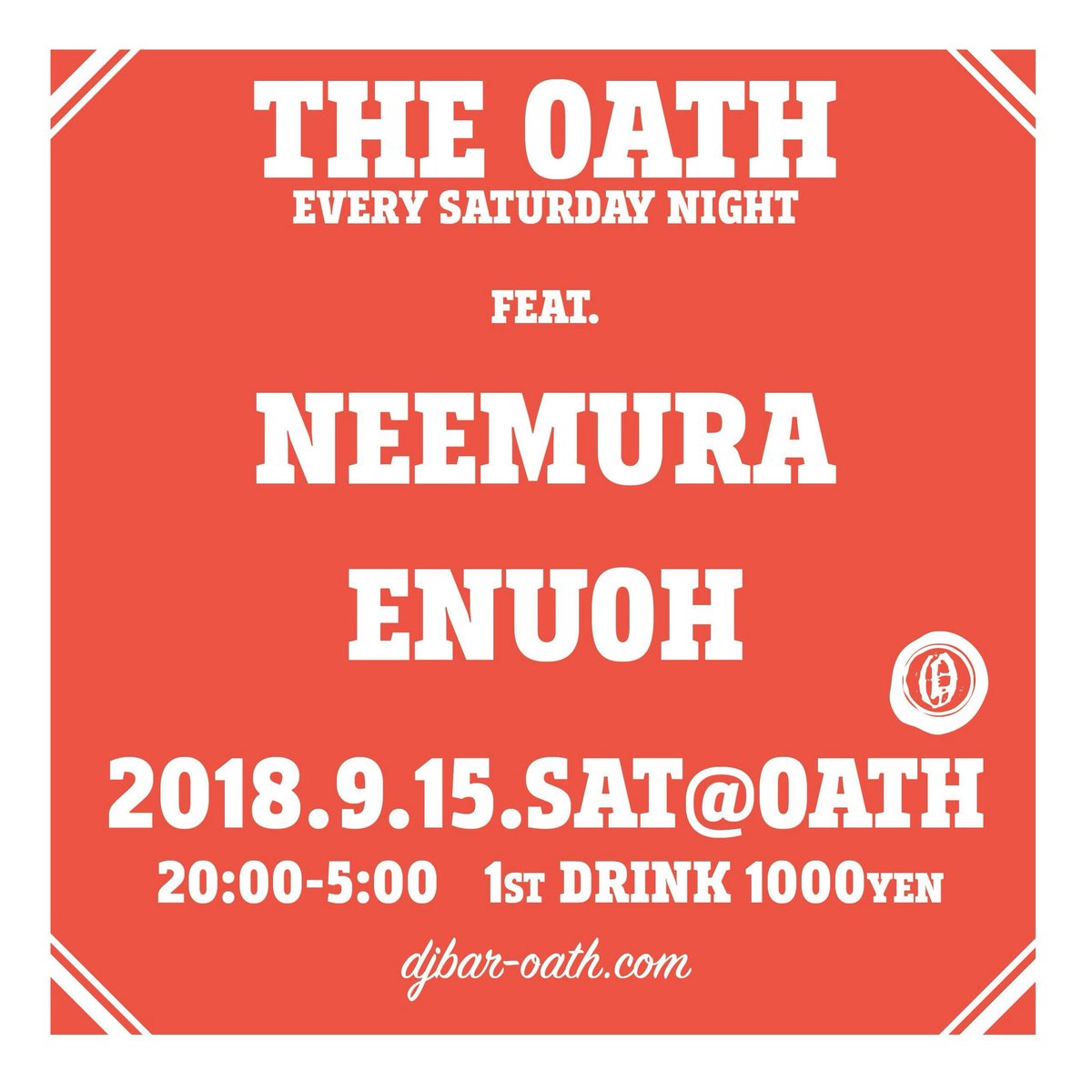 ENUOH's tweet photo. シンガポールから帰国して一発目のDJとなる明日9/15(土)は、渋谷OATHにてニイムラ君と2人会やってます。2人で交互にDJしてるのでお時間ありましたら是非!
皆さんよろしくどうぞ☺︎
https://t.co/EcOLTVOqpI
#shibuya_oath #theoath #neemura #enuoh https://t.co/rMeW34YstS