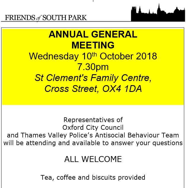 Friend of South Park AGM
