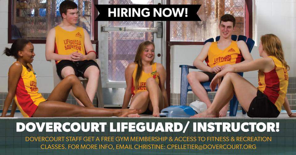 * JOB ALERT *
Attention #Ottawa area certified lifeguards:
➡️ <a href="/Dovercourt411/">Dovercourt RA</a> is hiring !
Looking for lifeguards and swim instructors. The position comes with many perks.
Info: cpelletier@dovercourt.org