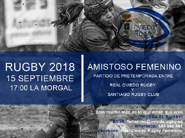 Partido amistoso este sábado a la 5 en la morgal!!💪🏽💪🏽Con muchas ganas e ilusión💙 #rugbyfemenino #rugby #realoviedorugby