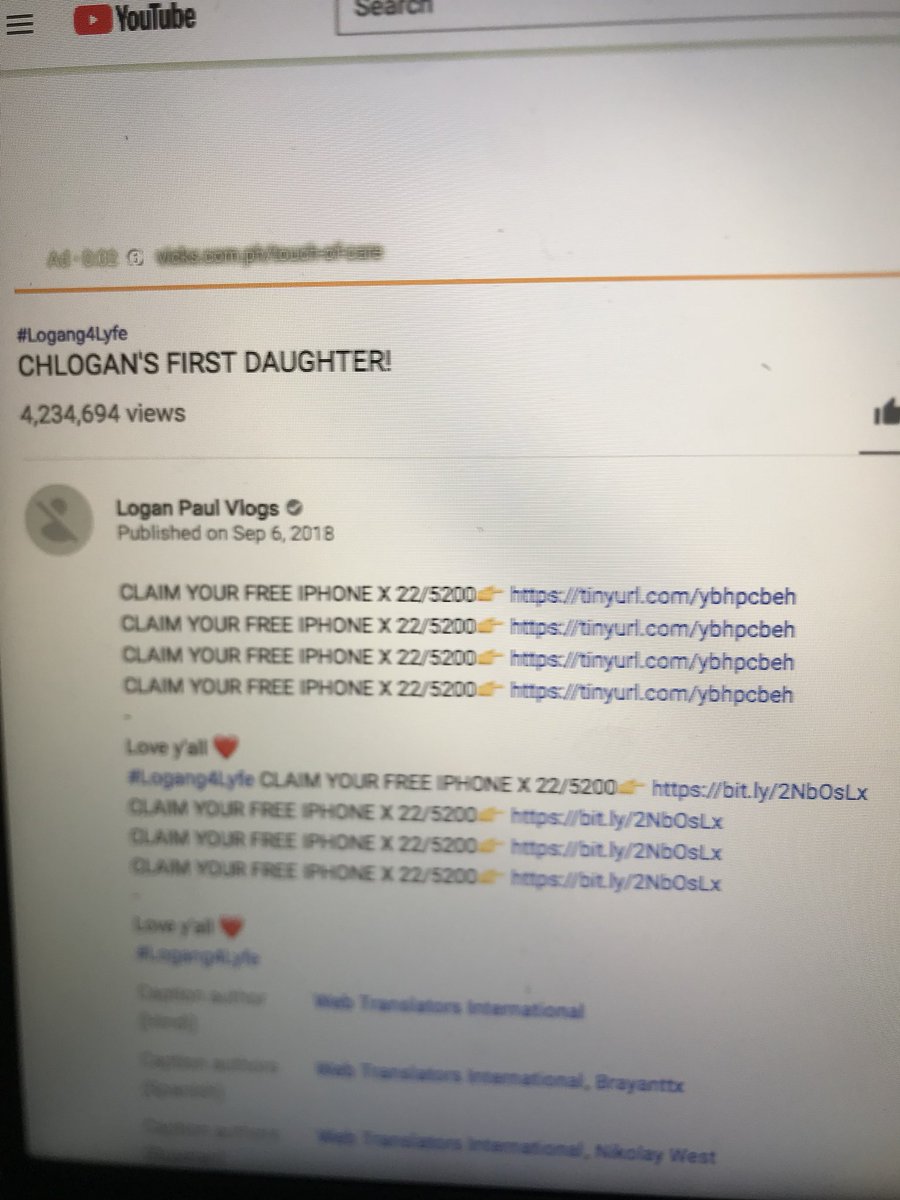 inaptstyles's tweet photo. I think your youtube got hacked.... @LoganPaul https://t.co/dek2npQxBb