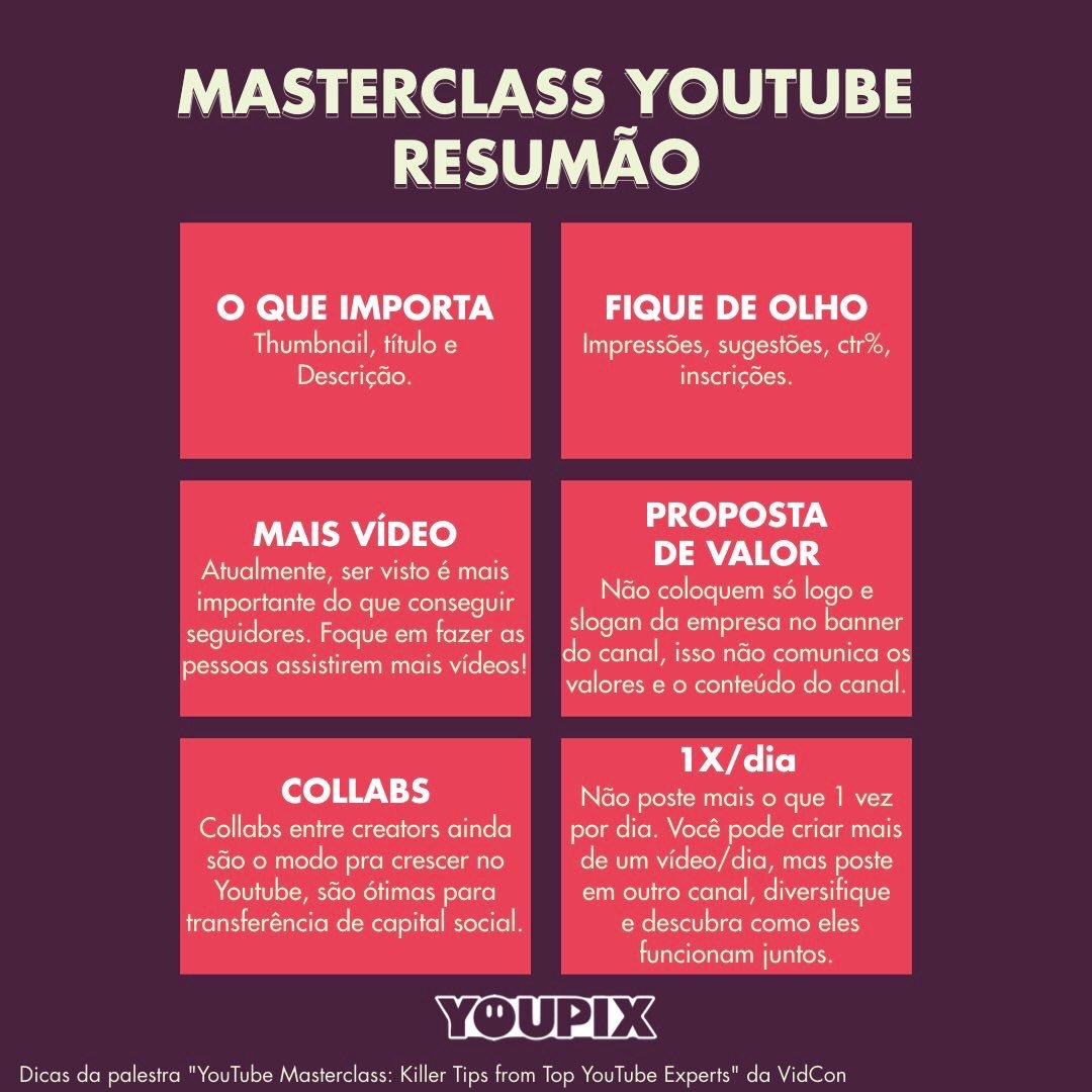 StayThereLive's tweet photo. #dicasdevideo pra quem quer crescer no #youtube diretamente da #vidcon preparadas pela @youpix 😀.
O que achou das dicas? Deixa seu comentário aqui embaixo 👇🏻.
#socialvideo #streaming #staytherelive #cursosonline #shows https://t.co/jDqR0IRIzS