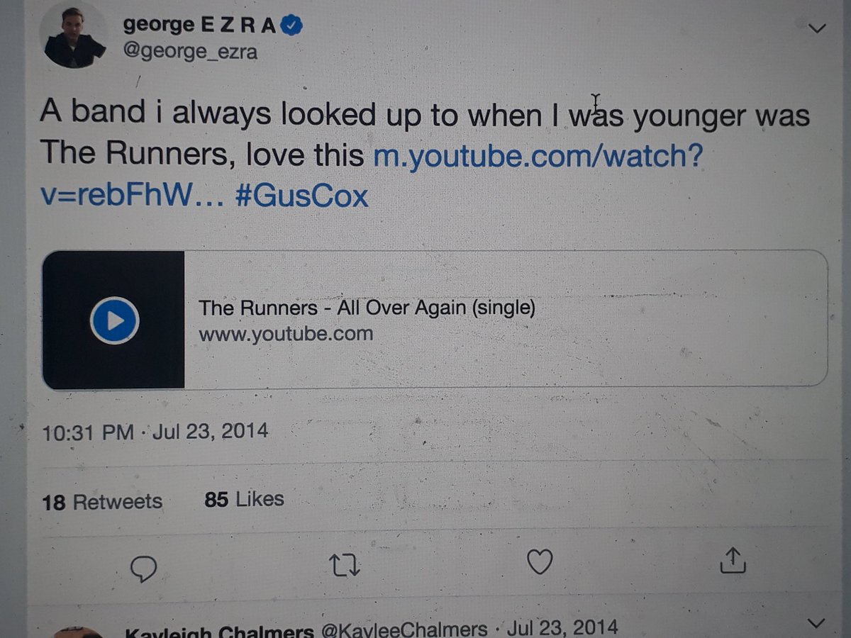 Does <a href="/george_ezra/">george E Z R A</a> know the Runners are playing Sept 29th at The Finsbury Pub? Looking forward to their 10 year reunion! 😁