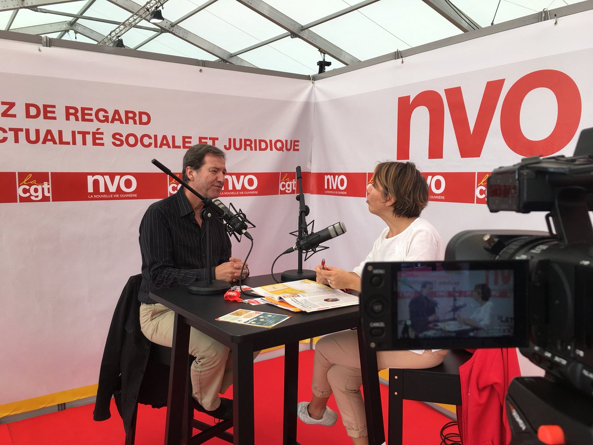 La_NVO's tweet photo. Première interview sur notre plateau multimédia #FDH18 : Jean-Marc Canon, secrétaire général de l’@UFSE_CGT https://t.co/60vfknYVpL