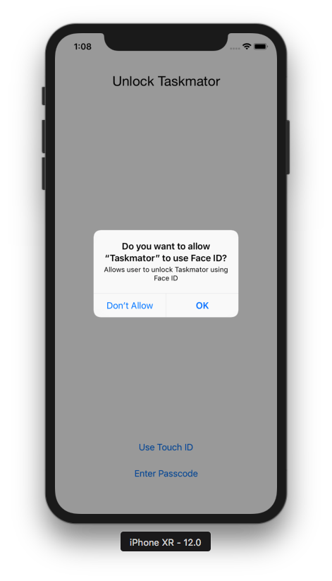 Taskmator's tweet photo. Even faster Face ID on new iPhones (#iPhoneXs, #iPhoneXR, #iPhoneXs_MAX ) is working great in @Taskmator https://t.co/0wXctpHh95