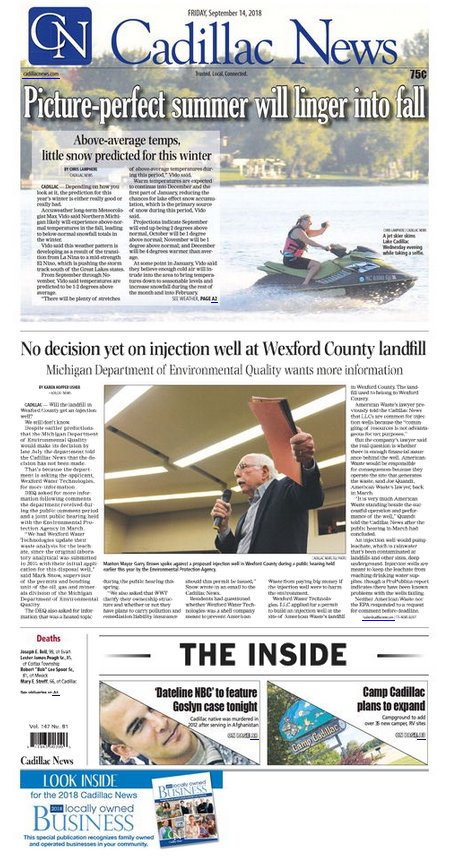 Cadillac News On Twitter Today S Front Page Cn Localnews