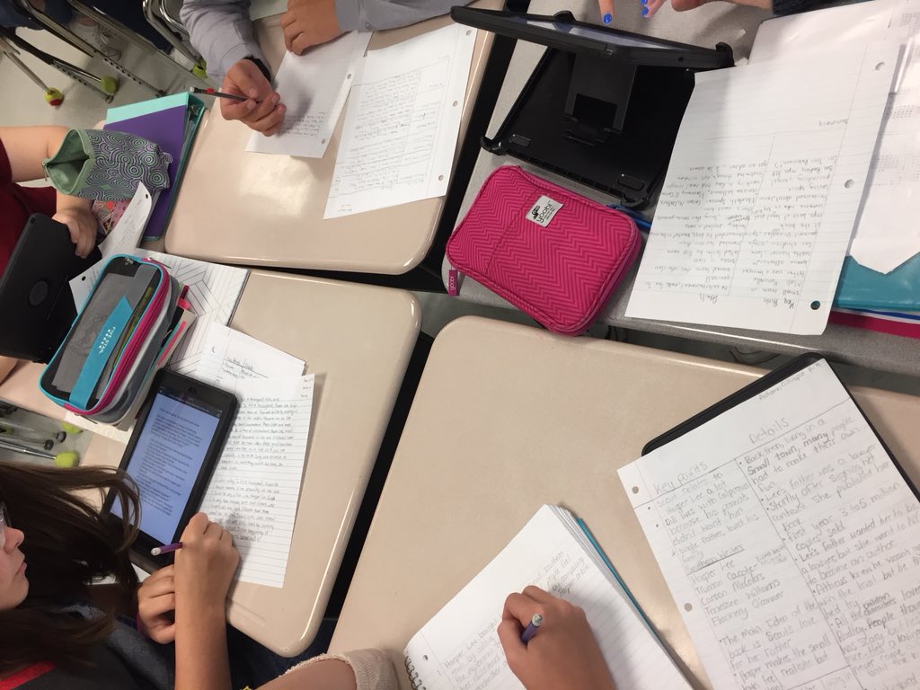 KatieRedd76's tweet photo. Working on our questions after listening to NEA the Big Read’s amazing audio commentary on ‘To Kill a Mockingbird.’ https://t.co/iNQjZZ22Jn