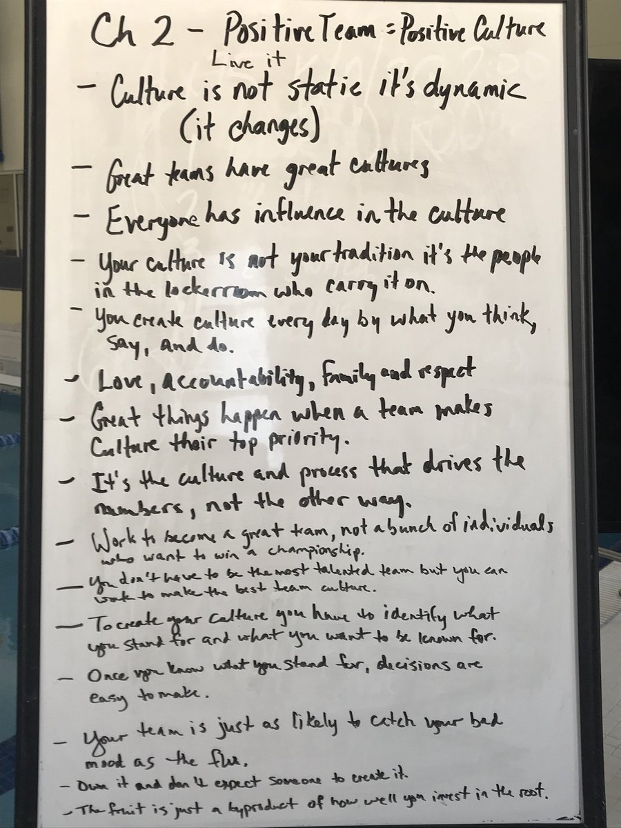 SwimGCAT1's tweet photo. #Habitudes followed by Ch 2 discussion of Power of a Positive Team- taking time to build character and culture at Friday AM practice!  @growingleaders @jongordon11 #GreatnessUnleashed #getswimdified https://t.co/9YvFpzbcaM