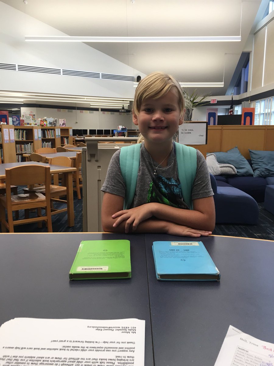 kmeyerlibrarian's tweet photo. First student to come in for Everyday Book Check Out and In at PR Media Center! She finished her book that she checked out yesterday last night and needed a new one❣️#PRLearn #SASCompass https://t.co/CfaqADIifR