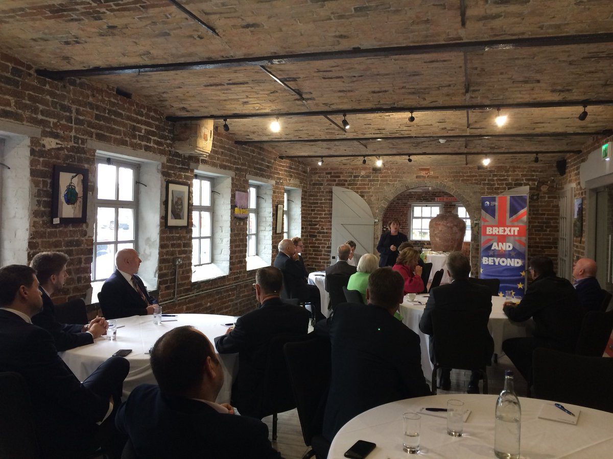 ceramfed's tweet photo. Useful update on issues affecting businesses in #StokeonTrent from @AbiBrown1 Jack Brereton MP @anthea_mcintyre @SoTConservative hosted at @SpodeWorks #Brexit #CeramicValley #Education #Skills #Transport #TradeBill #CustomsBill #RobustRemedies #HealthSafety https://t.co/7MLn6zb0k7